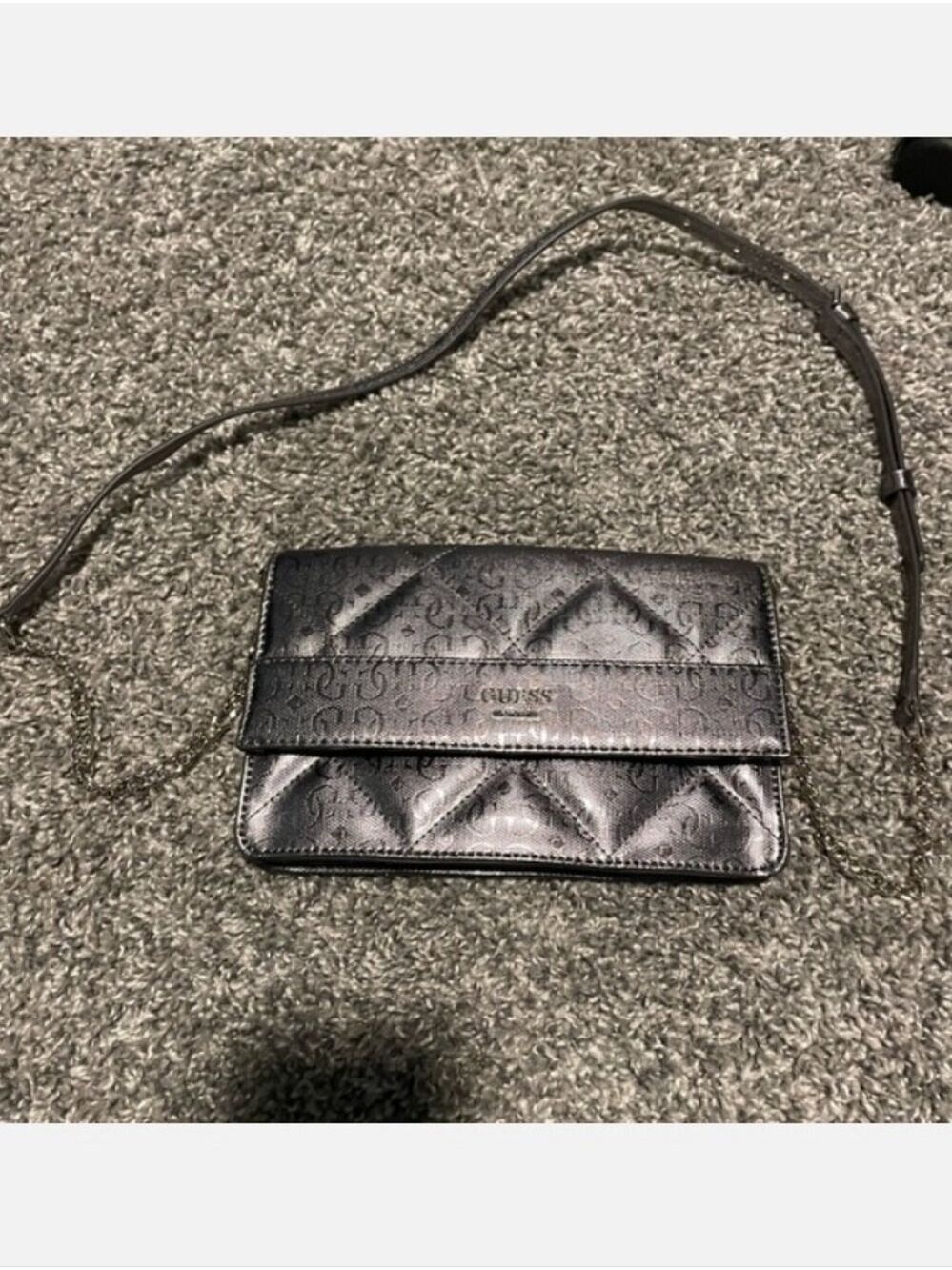 New! GUESS METALLIC QUILTED CROSSBODY/SHOULDER BAG